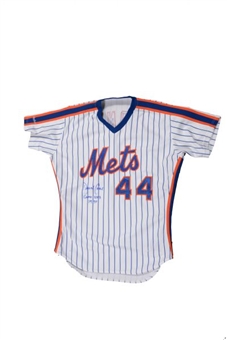 David Cone 1990 Mets Home Game Used  and Signed Jersey MEARS A-8